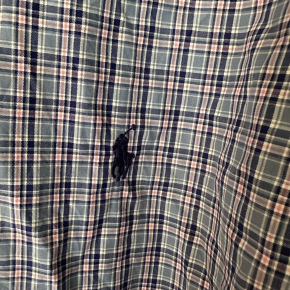 Ralph Lauren Navy Plaid Button Down Shirt - Picture 2 of 4